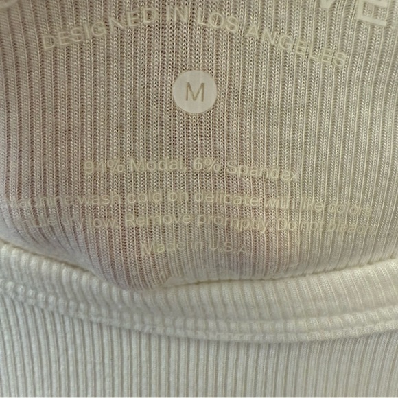 SET active Ribbed Modal Body Long Sleeve tee size medium in white blanc - Picture 6 of 8